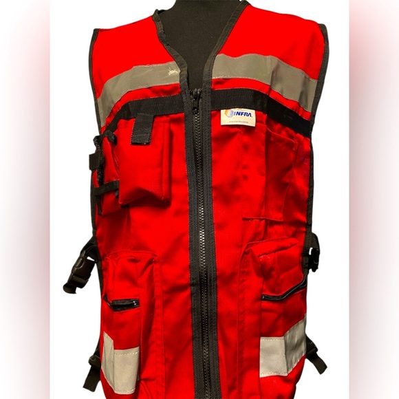 Red Reflective Utility Safety Vest, EUC - Picture 1 of 5